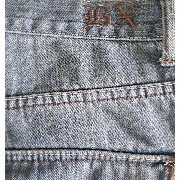 Brooklyn Xpress Jeans Shorts Men’s 40 Blue Denim Jorts Hip Hop Baggy Distressed - Picture 7 of 10